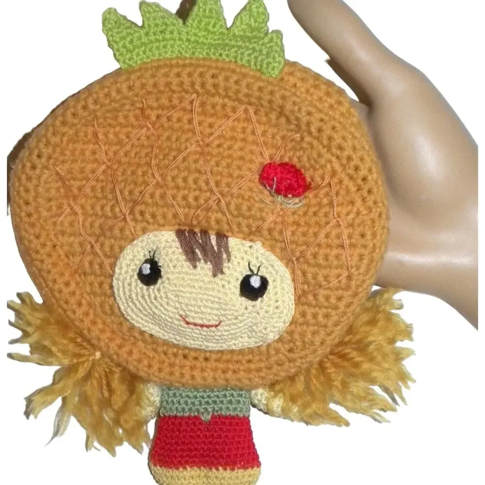 Crochet Cute Girl Change Purse Doll with Crown